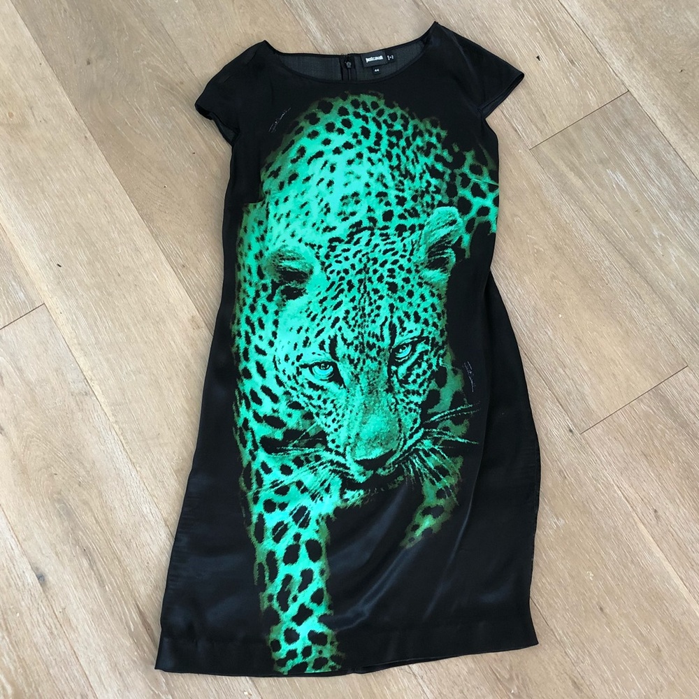 Just Cavalier silk leopard dress